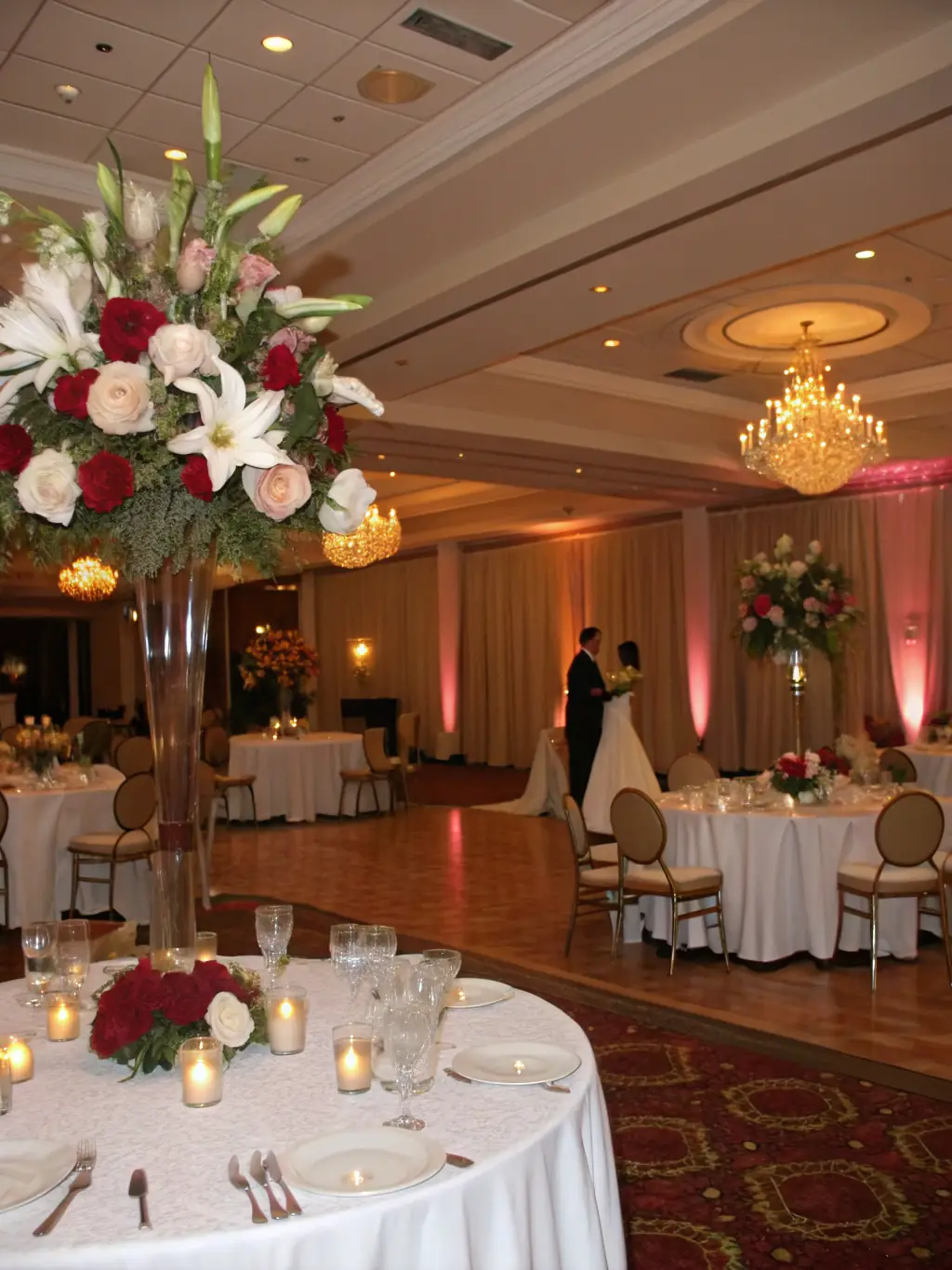 A luxury wedding venue with elegant decor, showcasing the high-quality standards of Elite Event Sphere's vendor network.